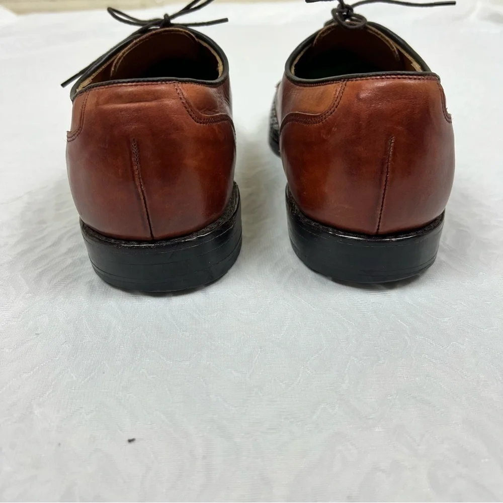 Allen Edmonds Lauderdale Shoes Men Size 10 D Leather Dress Cap-Toe Oxford Lace